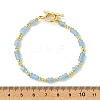 Dyed Natural White Jade & Brass Beaded Bracelets for Women BJEW-JB13678-5