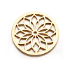 Ion Plating(IP) Flat Round with Flower 304 Stainless Steel Beads STAS-F079-04G-1