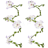 Flower Polyester with Iron wire Upper Arm Cuff Bangles for Women AJEW-GF0014-08C-7