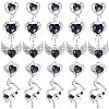 30Pcs 5 Styles Rack Plating Alloy Glass Pendants FIND-SC0006-66-1