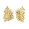 Brass Micro Pave Clear Cubic Zirconia Stud Earrings EJEW-B065-03G-1