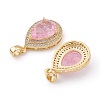 Golden Plated Brass Micro Pave Clear Cubic Zirconia Pendants ZIRC-F123-01A-2