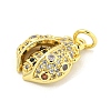 Ladybug Rack Plating Brass Micro Pave Cubic Zirconia Pendants KK-Z053-03G-2