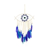 Iron Woven Web/Net with Feather Pendant Decorations LS-AJEW-B016-07B-2