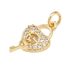 Brass Micro Pave Cubic Zirconia Charms KK-G544-13G-2
