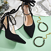   4Pcs 2 Colors Round Resin Imitation Pearl Anti-Loose High Heel Shoelaces AJEW-PH0011-56B-5