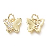 Brass Micro Pave Clear Cubic Zirconia Pendants KK-P188-Q01-G-2