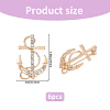 6Pcs Anchor Alloy Rhinestone Lapel Pins for Backpack Clothes JEWB-FH0002-73KCG-2