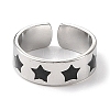 304 Stainless Steel Enamel Open Cuff Rings for Women RJEW-F166-33P-02-2