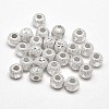Fancy Cut Textured 925 Sterling Silver Round Beads STER-F012-04-2