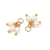 4Pcs 4 Styles Shell Pearl and Natural Pearl Pendants PALLOY-JF05632-2