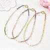 Gradient Color Gemstone & Natural Cultured Freshwater Pearl Beaded Necklaces NJEW-JN06316-1