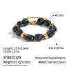 Vintage Beaded Necklace and Bracelet Set Stainless Steel Jewelry for Women BF0589-3-1