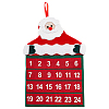 Santa Claus Non-woven Fabric Christmas Countdown 24 Days Calendar Pendant Decoration HJEW-WH0042-84-1