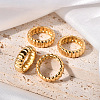 Wave Texture 304 Stainless Steel Finger Rings WGA78FE-01-1