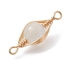 Natural Moonstone Copper Wire Wrapped Connector Charms PALLOY-JF02518-01-3