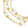 Cat Eye Round Beads Multi-strand Bracelets for Women BJEW-JB12338-02-4