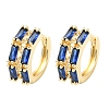 Rectangle Brass Micro Pave Cubic Zirconia Hoop Earrings EJEW-H178-03G-4