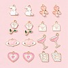 16Pcs 8 Styles Valentine's Day Alloy Enamel Pendants ENAM-FS0001-64-8