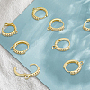 6 Pairs Brass Micro Pave Clear Cubic Zirconia Hoop Earring Findings KK-BBC0027-48A-7