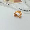 1Pc Tartan Pattern Acrylic Cuff Rings for Women WGC4C6E-40-1