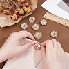 6Pcs 1-Hole Zinc Alloy Shank Buttons BUTT-PH0001-52G-02-3