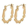 Bubble 201 Stainless Steel Half Hoop Earrings for Women EJEW-G385-38G-1