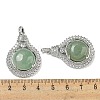 Natural Green Aventurine with Clear Cubic Zirconia Pendants G-G133-01P-18-3