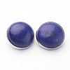 Natural Lapis Lazuli Brass Clip-on Earrings EJEW-A051-A008-1