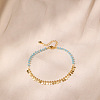 Faceted Rhondelle Glass & Brass Disc Tassel Anklets for Women FS-WGF22A3-01-4