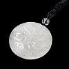 Natural Quartz Crystal Tree of Life Pendant Necklace with Nylon Rope NJEW-H009-03-08-3