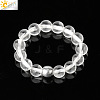 4MM Round Natural Quartz Crystal Beaded Stretch Rings VM0712-15-1