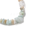 Natural Flower Amazonite Chip & Cuboid Beaded Stretch Bracelets for Women BJEW-JB10808-04-4