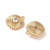 Brass Micro Pave Cubic Zirconia Grooved Pendants KK-A280-04B-G-2