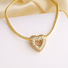 Brass Micro Pave Clear Cubic Zirconia Pendant Necklaces WG2FDF6-02-1