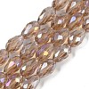 Transparent Electroplate Glass Beads Strands LS-EGLA-N013-T8mm-B23-1