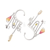 Wing Resin & Natural Quartz Crystal Points Beaded Dangle Earrings EJEW-TA00522-4