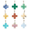 18Pcs 9 Styles Mixed Gemstone Pendants G-TA0002-32-2