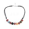 Natural Lava Rock Beaded Necklaces NJEW-I236-08-3