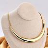 304 Stainless Steel Arc Shaped Pendant Snake Chain Necklaces for Women NJEW-B122-03G-3