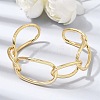 Brass Large Oval Link Chain Cuff Bangles for Women KK-CBACA61-04G-1