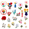 2Sets 2 Styles Flower Computerized Embroidery Cloth Iron on/Sew on Patches DIY-GA0007-58-1