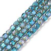 Electroplate Opaque Glass Beads GLAA-F108-10A-12-1
