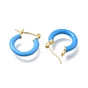 Brass Enamel Hoop Earrings for Women EJEW-M211-01LG-E-2