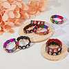 FIBLOOM 12Pcs 4 Colors Religion Pattern Tile Bracelets Set BJEW-FI0001-38-5