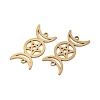 201 Stainless Steel Hollow Triple Moon Links Connector Charms STAS-I364-10G-2