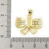 Bowknot Rack Plating Brass Clear Cubic Zirconia Pendants KK-Z053-14G-02-3