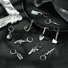 10Pcs 10 Style Killer's Weapon Theme Alloy Pendant Locking Stitch Markers HJEW-CJ00010-5