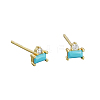 Geometric S925 Silver Zircon Rectangle Stud Earrings SC5320-5-1