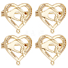 Beebeecraft 6Pcs Clear Cubic Zirconia Heart with Hand Brooch Pin JEWB-BBC0001-03-1